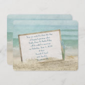 ビーチ結婚式フレーム(砂) 招待状 (正面/裏面)
