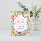 ビーチ結婚式フローラシーシェルズパールセーブ日付 ポストカード (スタンド正面)