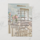 ビーチ結婚式フローラレトロアーチ披露宴 招待状 (正面/裏面)