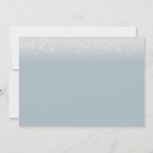 ビーチ結婚式ブライダルシャワーダスティブルーシーシェル 招待状 (裏面)