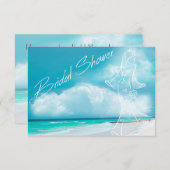 ビーチ結婚式ブライダルシャワー招待 招待状 (正面/裏面)