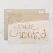 ビーチ結婚式ブライダルシャワー招待 – 砂と海 インビテーションポストカード (正面/裏面)