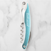 ビーチ結婚式ブルーウェーブズの名前の付いた花嫁メイド ソムリエナイフ (正面)