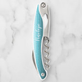 ビーチ結婚式ブルーウェーブズの名前の付いた花嫁メイド ソムリエナイフ (裏面)