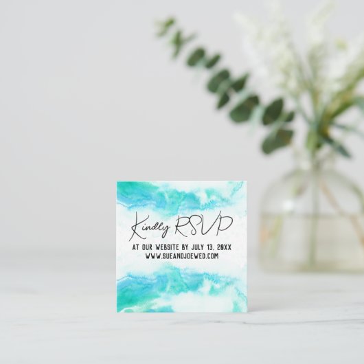 ビーチ結婚式ブルーウェーブミニウェブサイトエンクロージャCa エンクロージャーカード (スタンド正面)