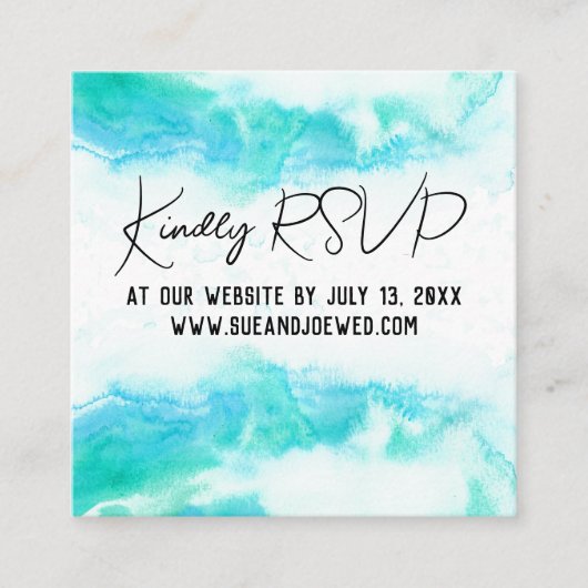 ビーチ結婚式ブルーウェーブミニウェブサイトエンクロージャCa エンクロージャーカード (正面)