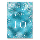 ビーチ結婚式ブルーシルバー テーブルナンバー (裏面)
