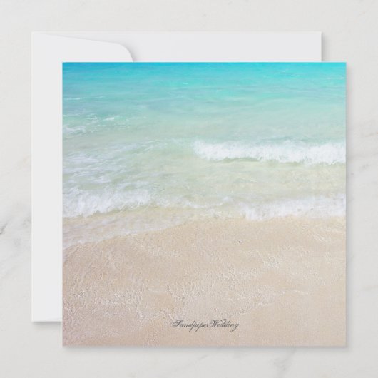 ビーチ結婚式ブレックファーストスクエア招待状 招待状 (裏面)