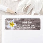 ビーチ結婚式プルメリアフラワー差出人住所 ラベル (インサイチュ)