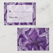 ビーチ結婚式プレイスカードスターフィッシュパープル プレイスカード (正面/裏面)