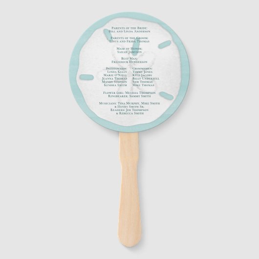 ビーチ結婚式プログエレガントラム先 ハンドファン (裏面)