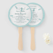 ビーチ結婚式プログエレガントラム先 ハンドファン (正面&裏面)