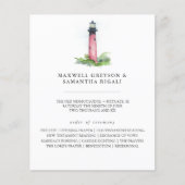 ビーチ結婚式プログラムウォーターカラーライトハウス (正面)