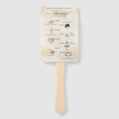 ビーチ結婚式プログラムハンドファンと旅程の時間 ハンドファン (正面)