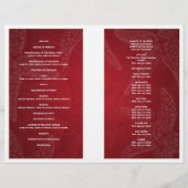 ビーチ結婚式プログラムヒトデ赤 (裏面)