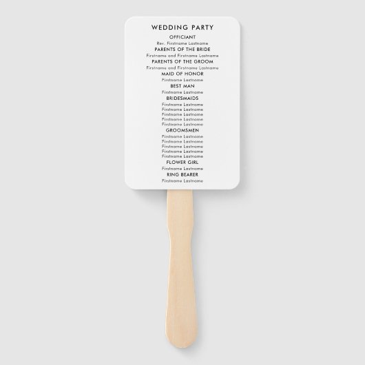 ビーチ結婚式プログラムファンとヒトデ，ブラック ハンドファン (裏面)