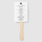 ビーチ結婚式プログラムファンとヒトデ，ブラック ハンドファン (正面)