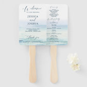 ビーチ結婚式プログラムファン ハンドファン (正面&裏面)