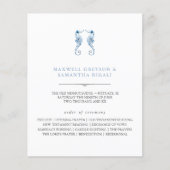 ビーチ結婚式プログラム水彩シーホース (正面)