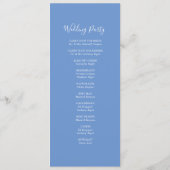 ビーチ結婚式プログラム水色カニ 招待状 (裏面)