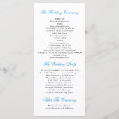 ビーチ結婚式プログラム プログラム (裏面)