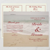 ビーチ結婚式プログラム： Sandyビーチ (正面/裏面)