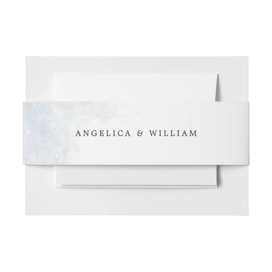 ビーチ結婚式ベリーバンド |ほこりっぽい青い水色 招待状ベリーバンド (正面例)