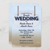 ビーチ結婚式ホワイトウッドサイントロピカル招待状 招待状 (正面/裏面)