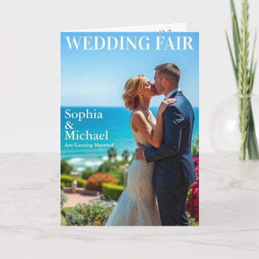 ビーチ結婚式マガジンカバー招待状 招待状 (正面)