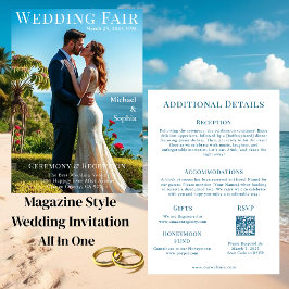 ビーチ結婚式マガジンカバー 招待状