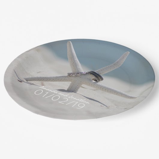 ビーチ結婚式マッチングスイート ペーパープレート (アングル)