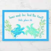 ビーチ結婚式ミニワきらめくインボトルラベル スパークリングワインラベル (シングルラベル)