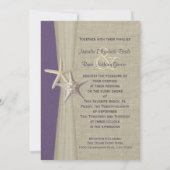 ビーチ結婚式ムラサキヒトデ 招待状 (裏面)