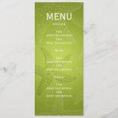 ビーチ結婚式メニューヒトデのライムグリーン メニュー (裏面)