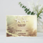 ビーチ結婚式モダンでロマンチックな結婚RSVPのカード 出欠カード (スタンド正面)
