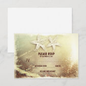 ビーチ結婚式モダンでロマンチックな結婚RSVPのカード 出欠カード (正面/裏面)
