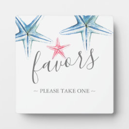 ビーチ結婚式モダンはプラーク記号を支持 フォトプラーク