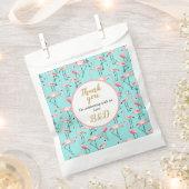 ビーチ結婚式モダンピンクブルーフラミンゴ フェイバーバッグ (クリップ留めされた状態)