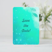 ビーチ結婚式モダン海ミスティックウミガメ セーブザデート (スタンド正面)