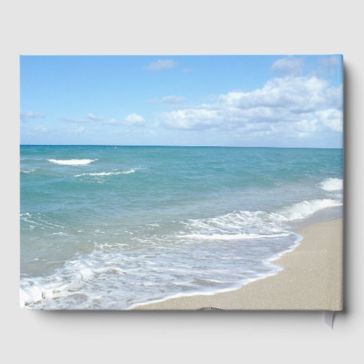 ビーチ結婚式モノグラムハートズインザサンド ゲストブック (裏面)