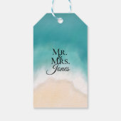 ビーチ結婚式ラベル ギフトタグ (裏面)