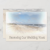ビーチ結婚式リニューアルVows招待状 招待状 (正面/裏面)