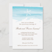 ビーチ結婚式リハーサルディナースターフィッシュ&シー 招待状 (正面)