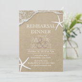 ビーチ結婚式リハーサルディナーヒトデ&ウェーブ 招待状 (スタンド正面)