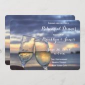 ビーチ結婚式リハーサル 招待状 (正面/裏面)