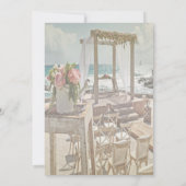 ビーチ結婚式レトロアー結婚チ 招待状 (裏面)