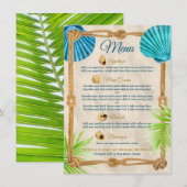 ビーチ結婚式ロープ披露宴ディナーパーティーコース メニュー (正面/裏面)