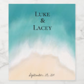 ビーチ結婚式ワインラベル ワインラベル (シングルラベル)