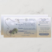 ビーチ結婚式ヴィンテージ搭乗チケット招待状。 招待状 (正面/裏面)