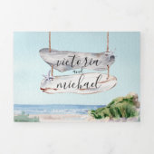 ビーチ結婚式三折招待状 三つ折り招待状 (カバー)